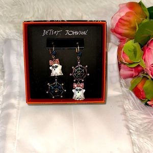 Betsy Johnson crystals ghost earrings